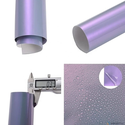 DIY Vehicle Transformation Mingtu Gray to Charming Purple Glossy Chameleon Vinyl Wrap