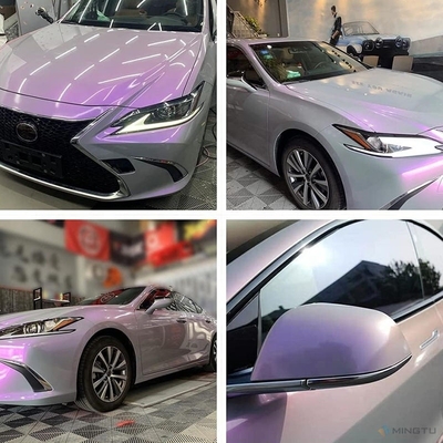DIY Vehicle Transformation Mingtu Gray to Charming Purple Glossy Chameleon Vinyl Wrap