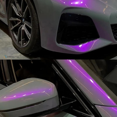 DIY Vehicle Transformation Mingtu Gray to Charming Purple Glossy Chameleon Vinyl Wrap