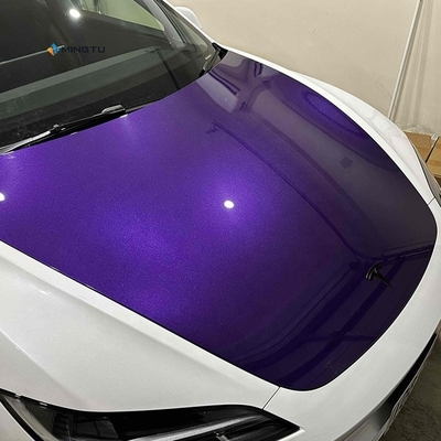 Mingtu Matt Car Wrap Vinyl Film Tesla Model3 Car Change Color Film in Purple Wrap Film