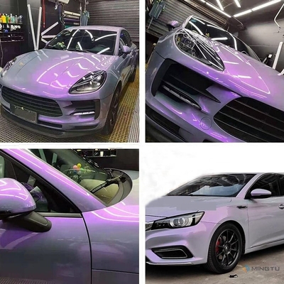 Removeable Adhesive Mingtu Grey to Purple Vinyl Wrap Gloss Car Wrap Vinyl Roll for Auto DIY Vehicle Film