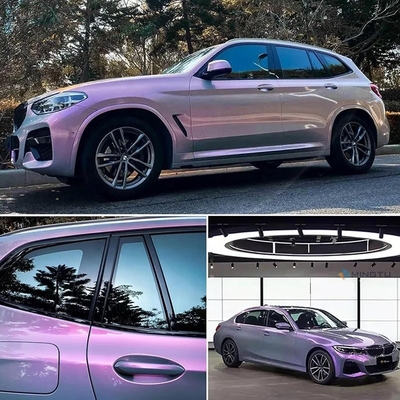 Removeable Adhesive Mingtu Grey to Purple Vinyl Wrap Gloss Car Wrap Vinyl Roll for Auto DIY Vehicle Film