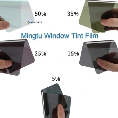 High VLT 50% 1.52*30m Carbon Reflective Black Color 1ply Window Film for Car